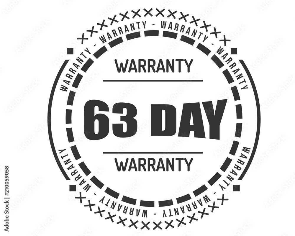 63 day warranty icon vintage rubber stamp guarantee
