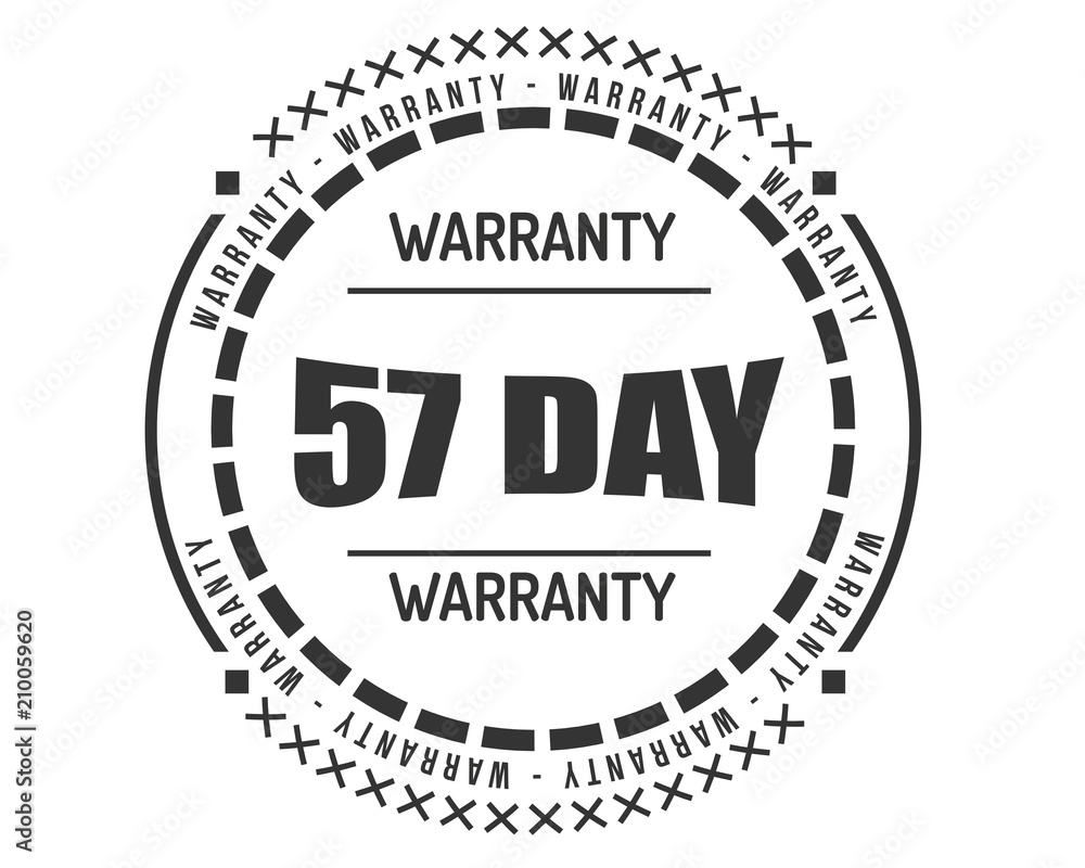 57 day warranty icon vintage rubber stamp guarantee