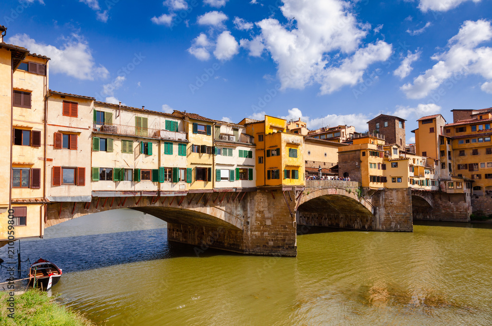 Ponte Vecchio Old Bridge on Arno River Florence Tuscany Italy