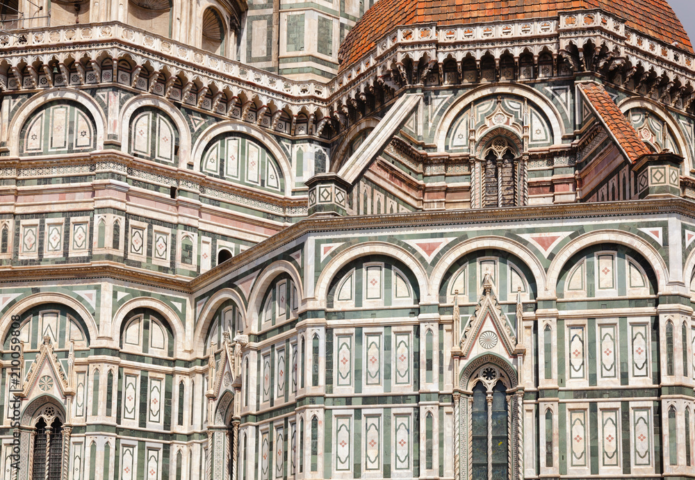 Florence Cathedral facade Piazza del Duomo Florence Tuscany Italy