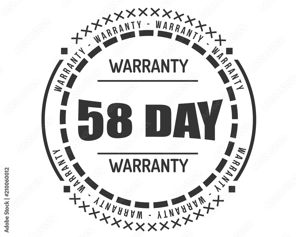 58 day warranty icon vintage rubber stamp guarantee