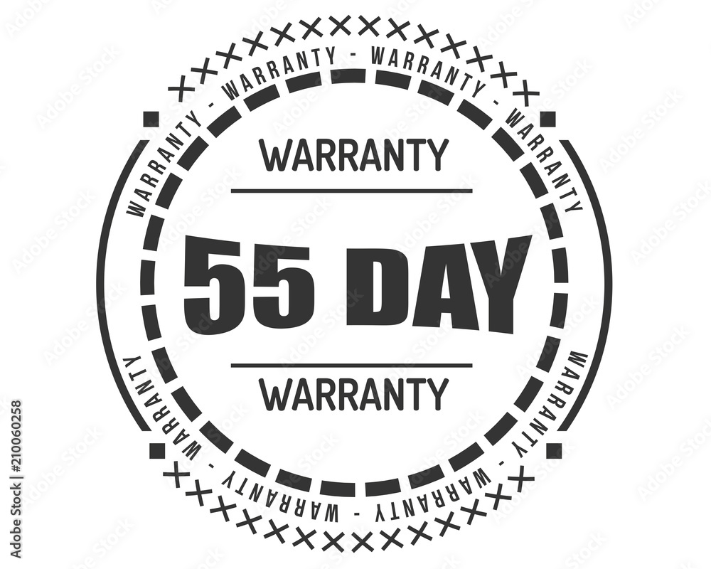 55 day warranty icon vintage rubber stamp guarantee