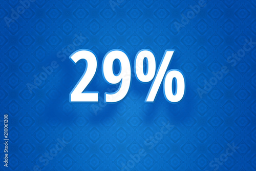 Technologie Design Illustration mit neunundzwanzig Prozent - 29% Zahl auf blauem Hintergrund