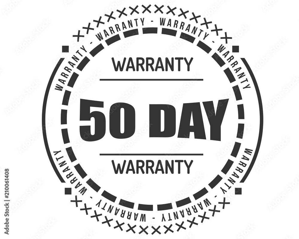 50 day warranty icon vintage rubber stamp guarantee
