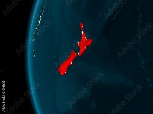 Night view of New Zealand
