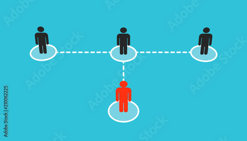 Abstract creative vector illustration of growing connecting people social network scheme isolated on transparent background. Company corporate department team. Art design diagram concept structure