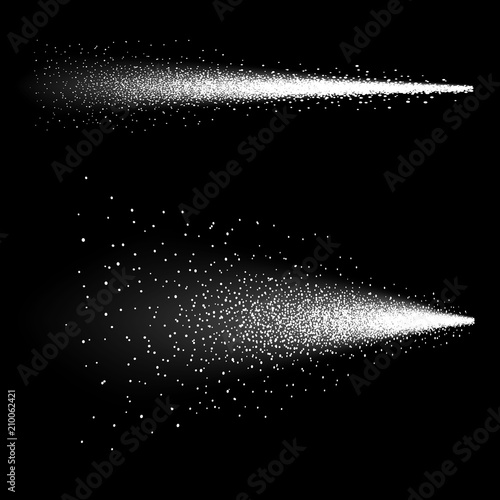 Creative vector illustration of water spray mist isolated on transparent background. Art design 3d cloud of atomizer. Trigger sprayer effect with stream nozzles. Abstract concept graphic element