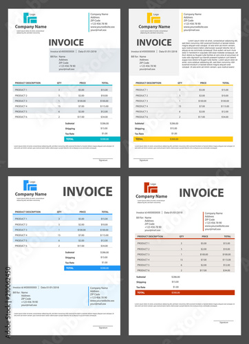 Creative vector illustration of invoice form template for your billing isolated on transparent background. Customizable business company art design. Abstract concept graphic order description element