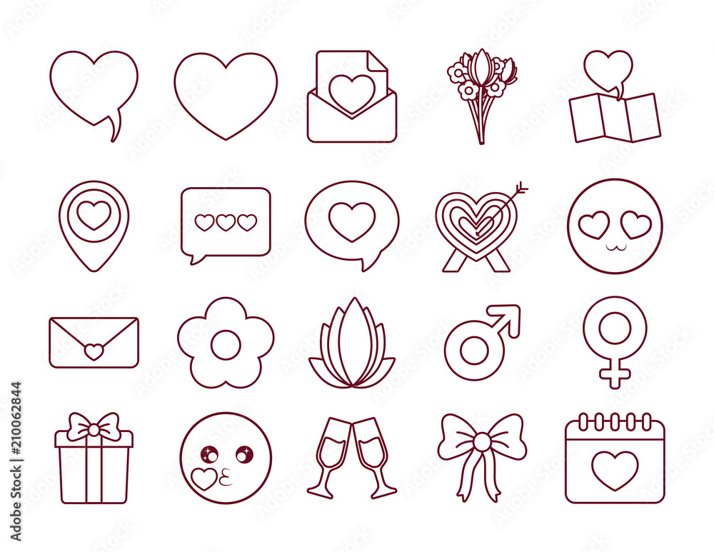 icon set of online dating over background, colorful line design. vector illustration icon set of online dating over background, colorful line design. vector illustration