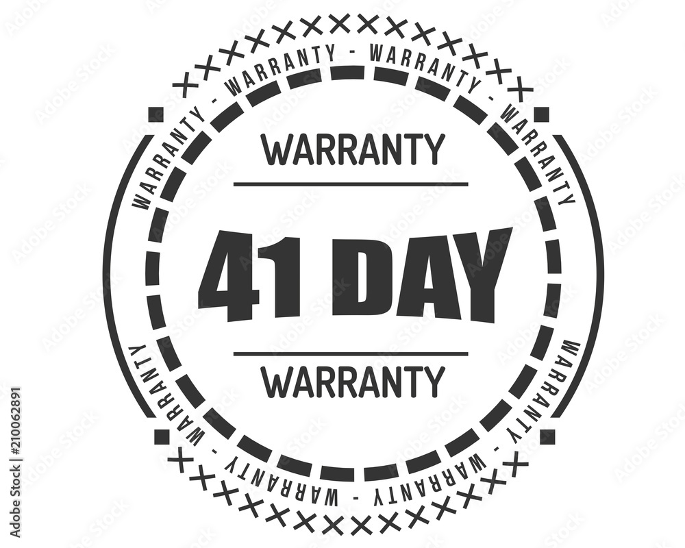 41 day warranty icon vintage rubber stamp guarantee