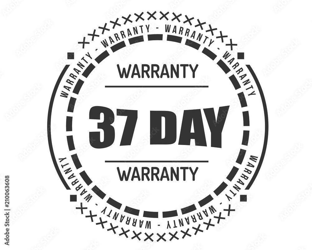 37 day warranty icon vintage rubber stamp guarantee