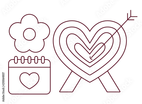 icon set of online dating over background, colorful line design. vector illustration