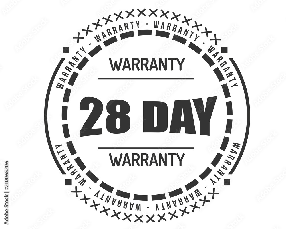 28 day warranty icon vintage rubber stamp guarantee