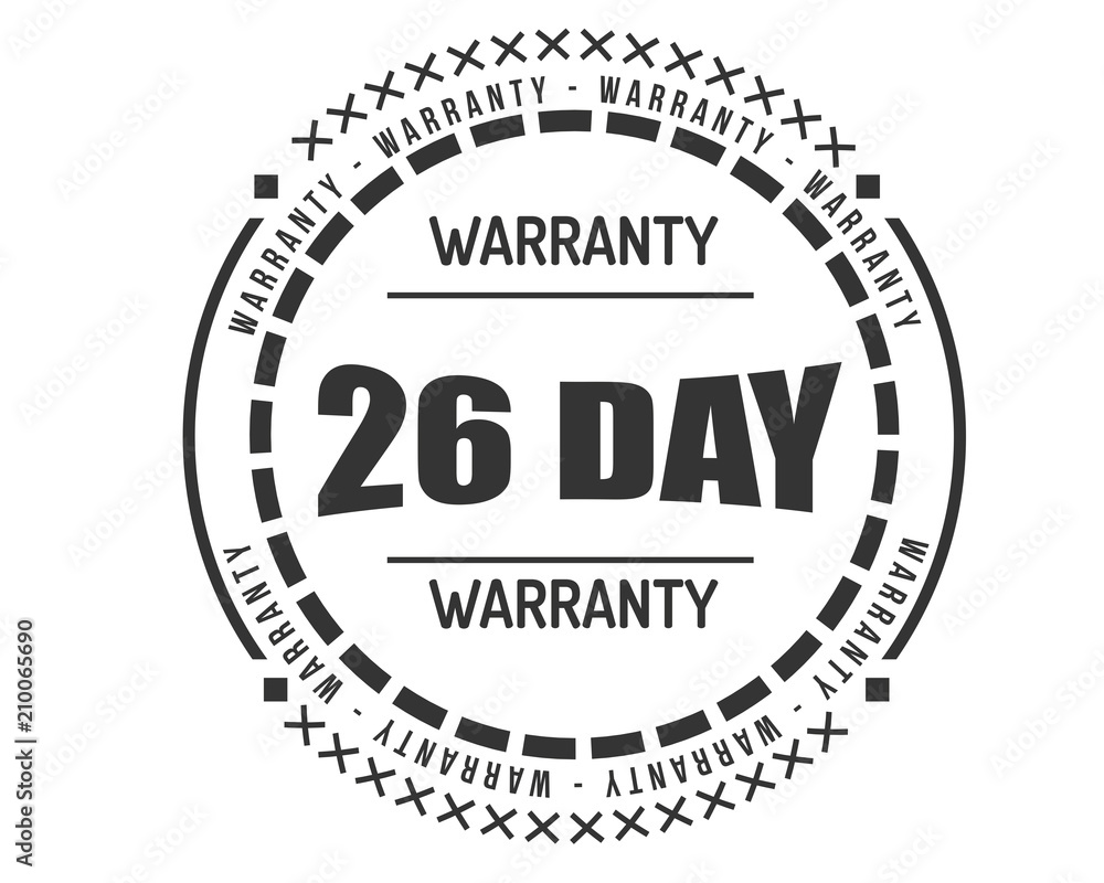 26 day warranty icon vintage rubber stamp guarantee