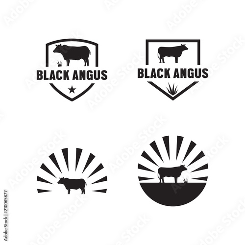 Black angus logo icon template