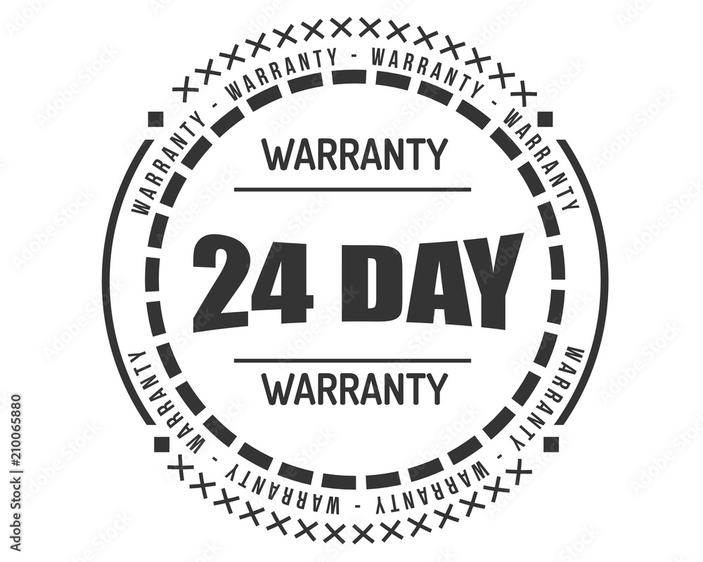 24 day warranty icon vintage rubber stamp guarantee