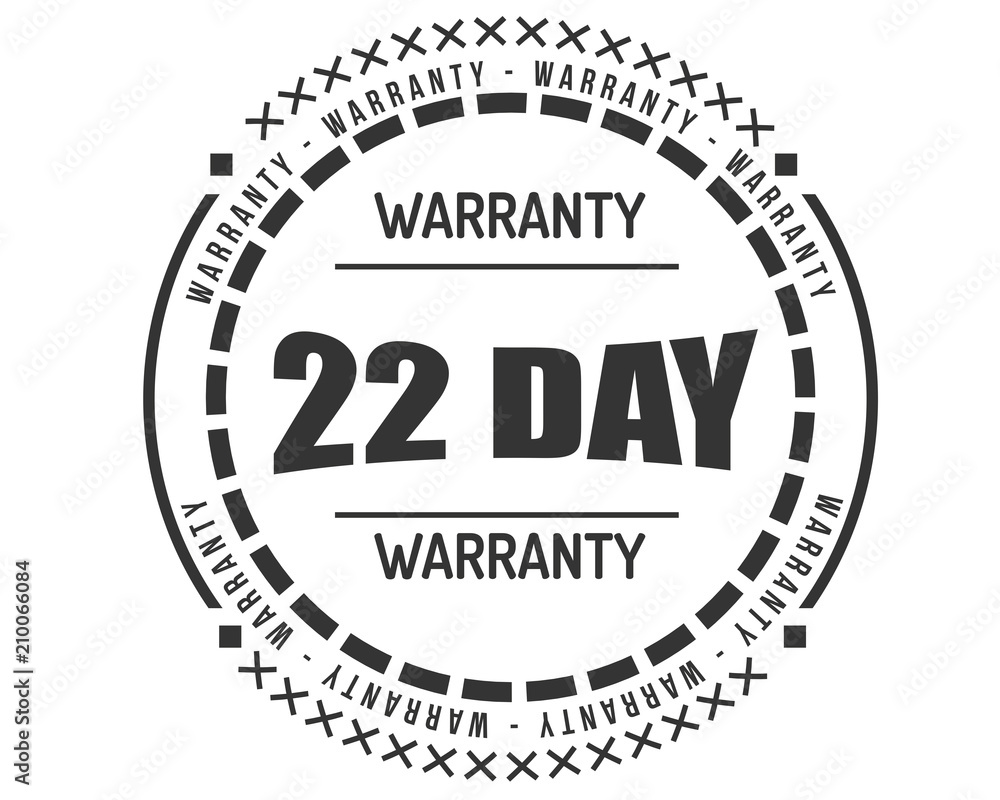 22 day warranty icon vintage rubber stamp guarantee