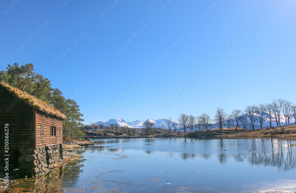 Fototapeta premium The cabin by the lake