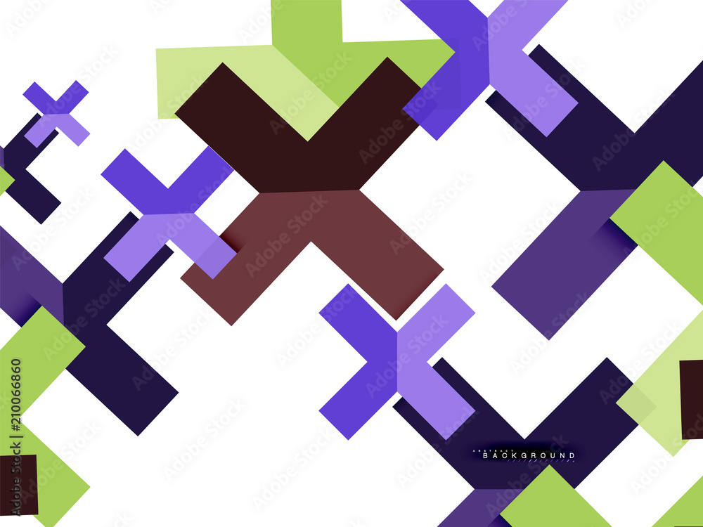 Obraz premium Multicolored abstract geometric shapes, geometry background for web banner