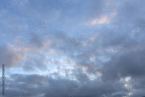 Evening sky, clouds. The texture of the sky. Cloudy sunset sky texture. clouds and blue sky.. © Ihor