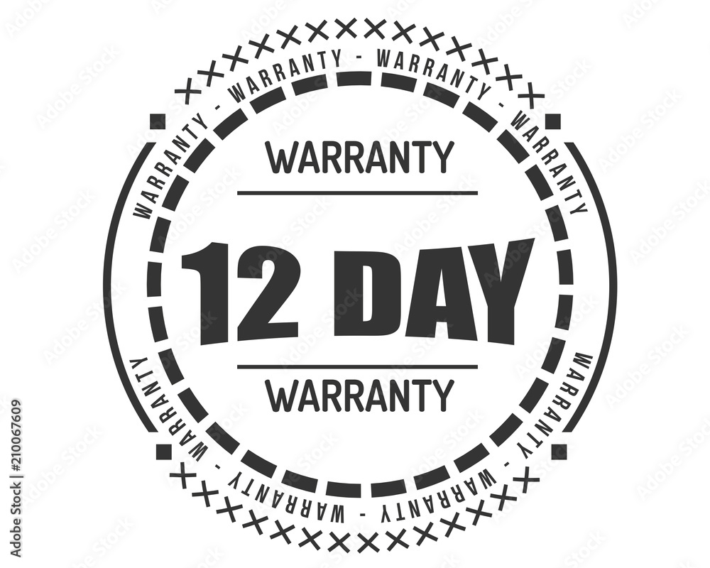 12 day warranty icon vintage rubber stamp guarantee
