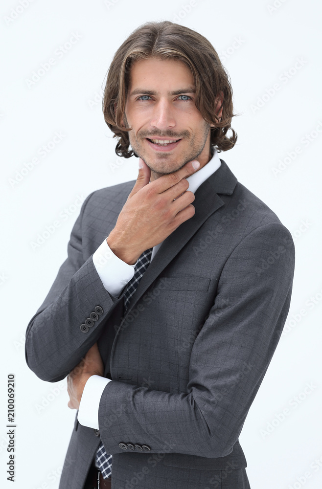 Handsome businessman thinking about something Handsome businessman thinking about something