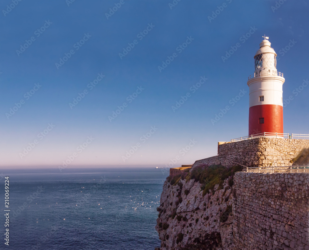 Lighthouse at Europa Point, the southmost point of Gibraltar