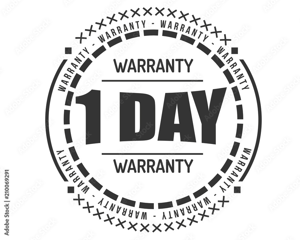 1 day warranty icon vintage rubber stamp guarantee