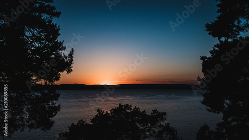 Sunset over the Oslo fjord