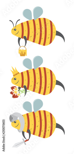 honey bee, cartoon character,vector image, flat design © berzzerker