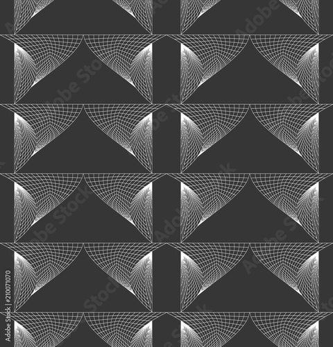 Abstract seamless pattern with geometric mesh.