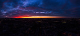 Sunset panorama from Downtown City toronto