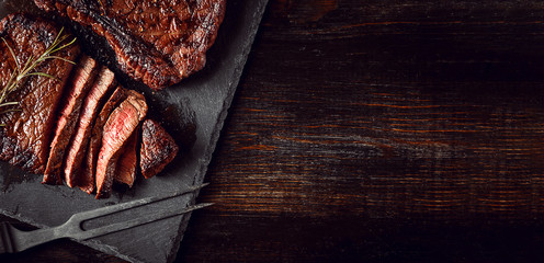 dinner for two with steaks and red wine