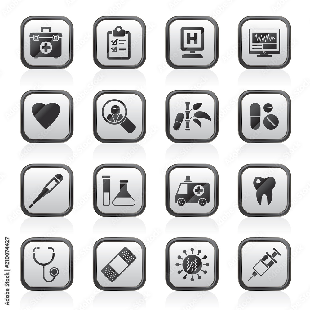 Hospital, medical and healthcare icons - vector icon set Hospital, medical and healthcare icons - vector icon set