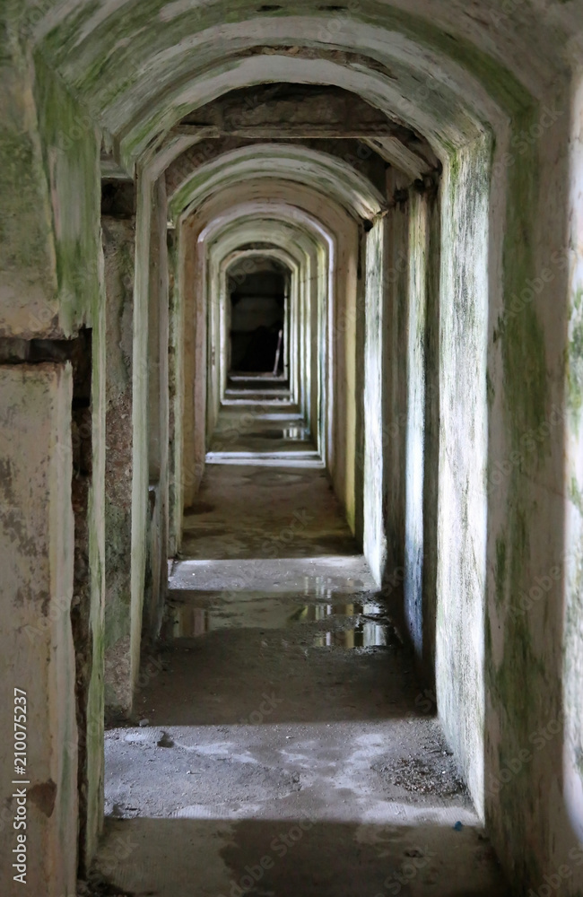 Tunnel inside of ancient fortress