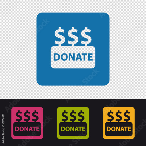 Donate Buttons - Farbige Vektor Illustration - Freigestellt auf transparentem Hintergrund
