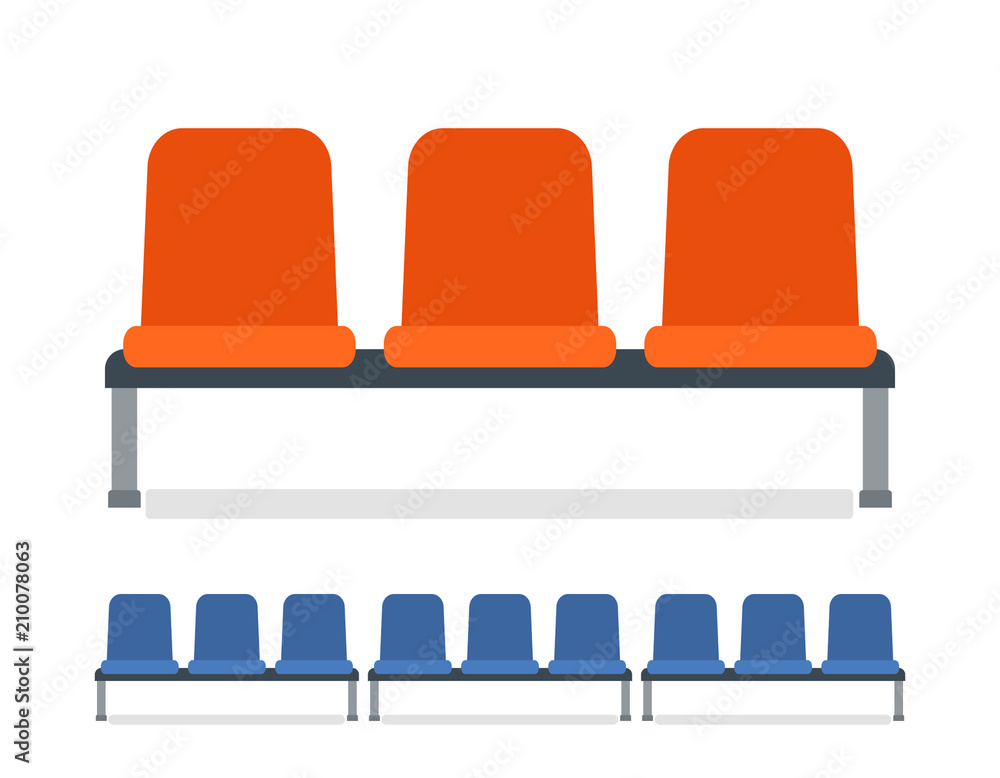 Public places chairs isolated on white background.platform vector illustration template Public places chairs isolated on white background.platform vector illustration template