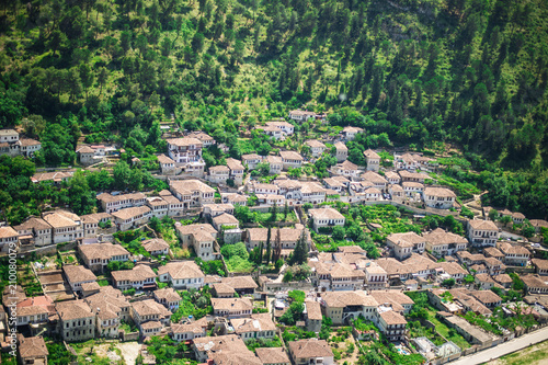 Aerial view to Historic city of Berat in Albania, World Heritage Site by UNESCO photo
