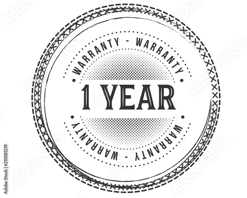 1 year warranty icon stamp guarantee
