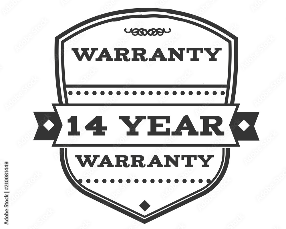 14 years warranty icon stamp guarantee