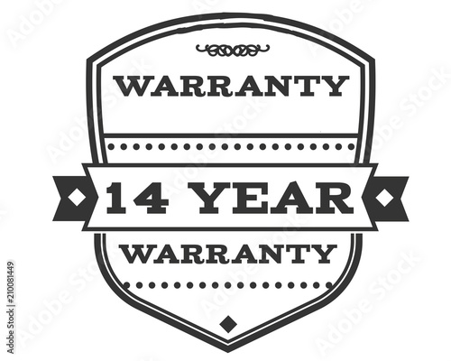 14 years warranty icon stamp guarantee