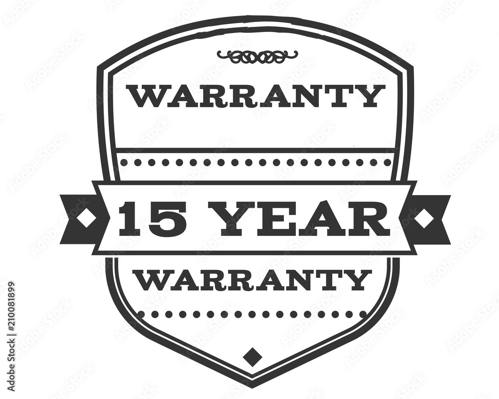 15 years warranty icon stamp guarantee
