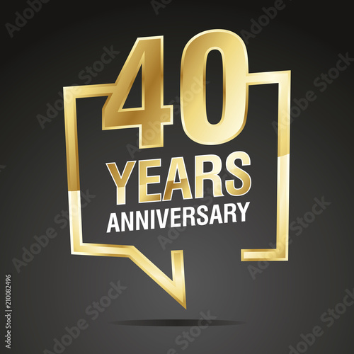 40 Years Anniversary gold white black logo icon