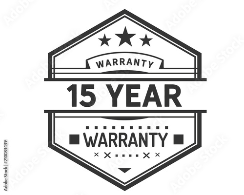 15 years warranty icon stamp