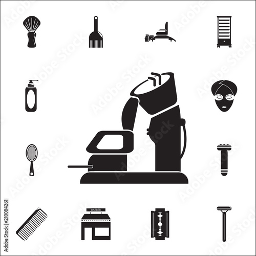 Chair for washing hair with basin icon. Detailed set of Barber icons. Premium quality graphic design sign. One of the collection icons for websites, web design, mobile app