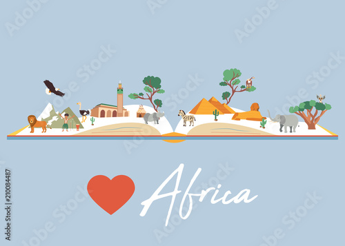 Book with famous destination of Africa.