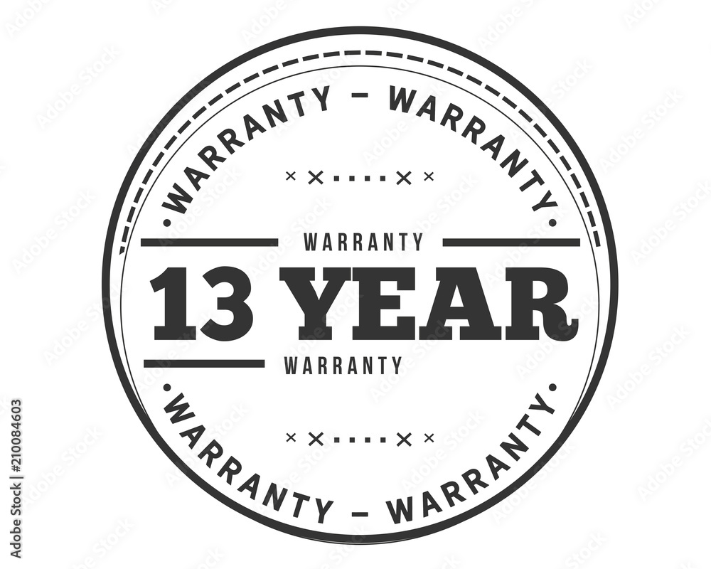 13 years warranty icon stamp