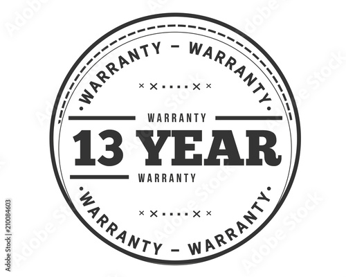 13 years warranty icon stamp