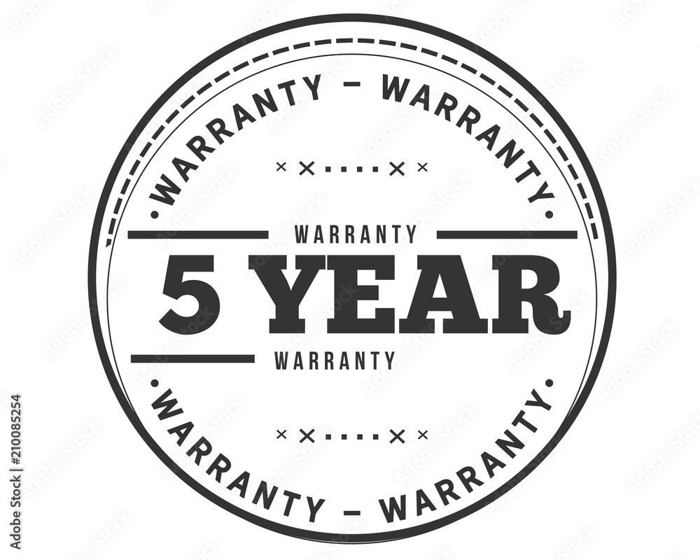 5 years warranty icon stamp