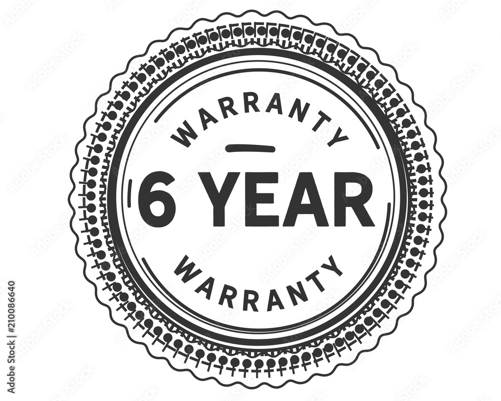 6 years warranty icon stamp